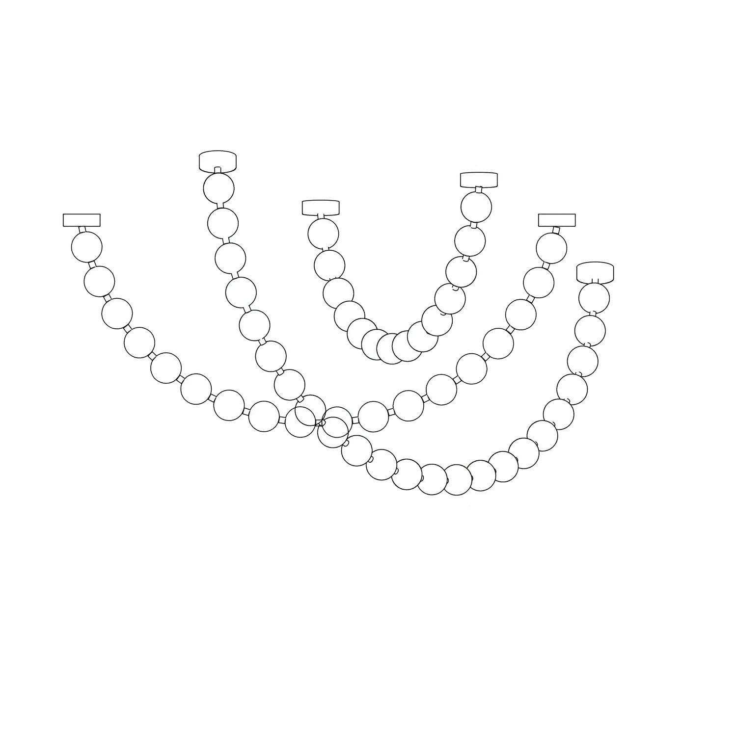 Vicariel Lustre Perles Collier Boules en Verre