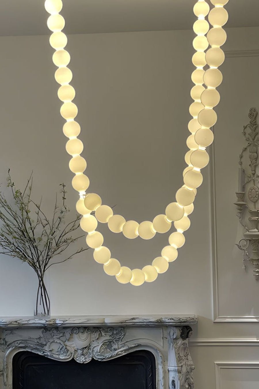 Vicariel Lustre Perles Collier Boules en Verre