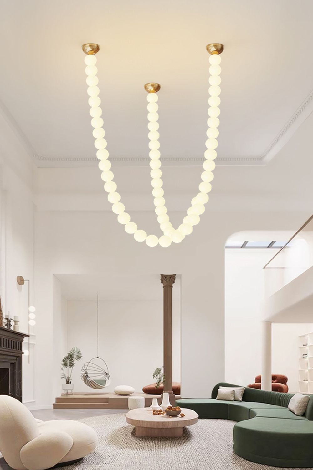 Vicariel Lustre Perles Collier Boules en Verre