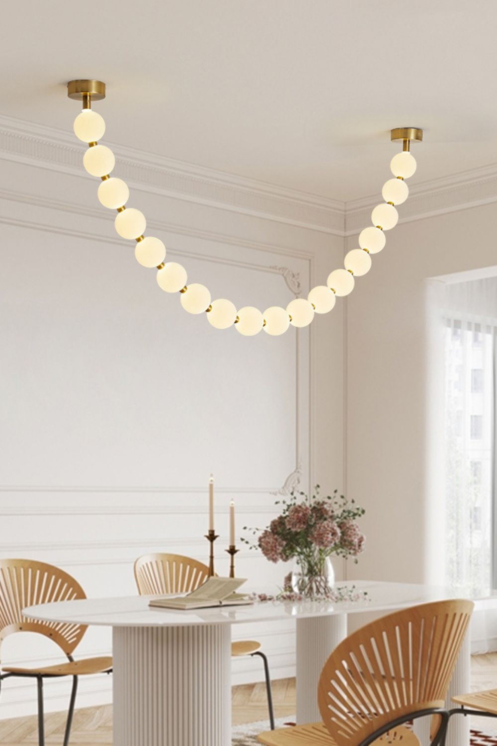 Vicariel Lustre Perles Collier Boules en Verre