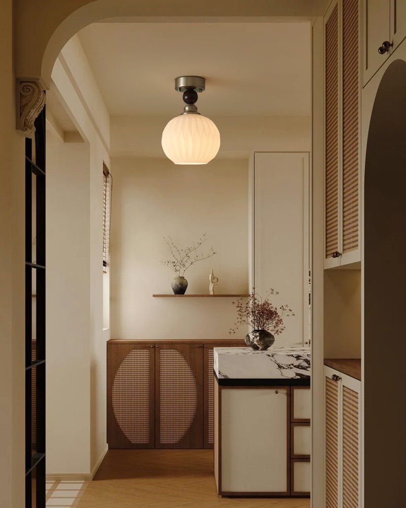 Ivcarila Plafonnier en Verre Perle Sphère Minimaliste Moderne