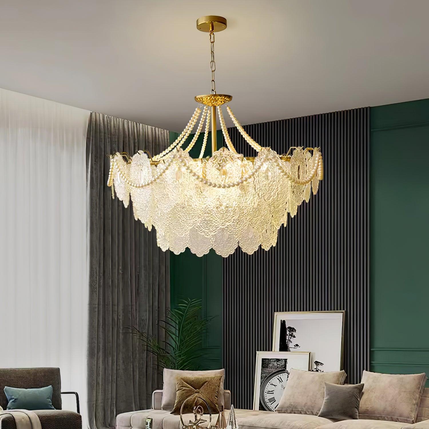 Lustra Lustre en Perles et Verre Luxe