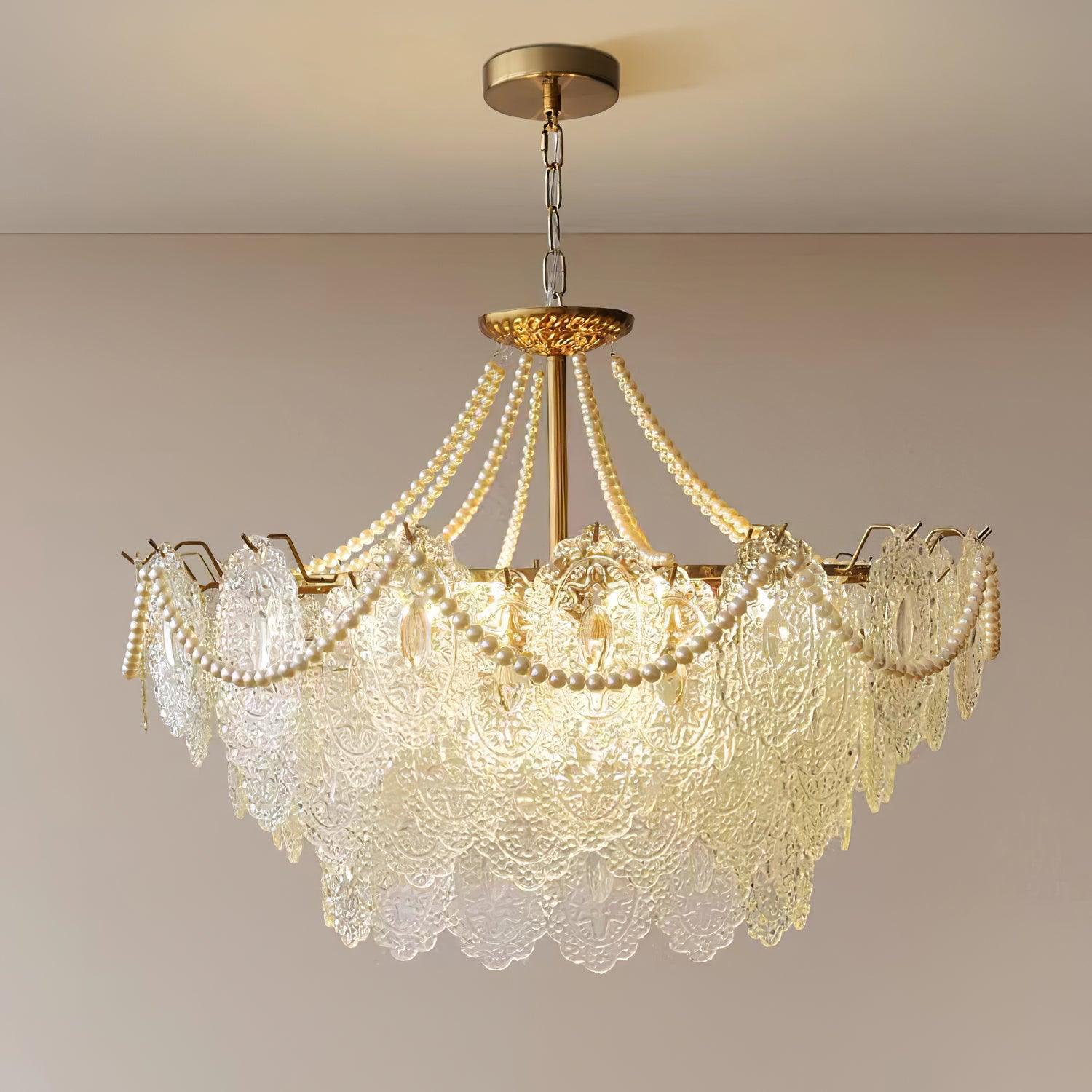 Lustra Lustre en Perles et Verre Luxe