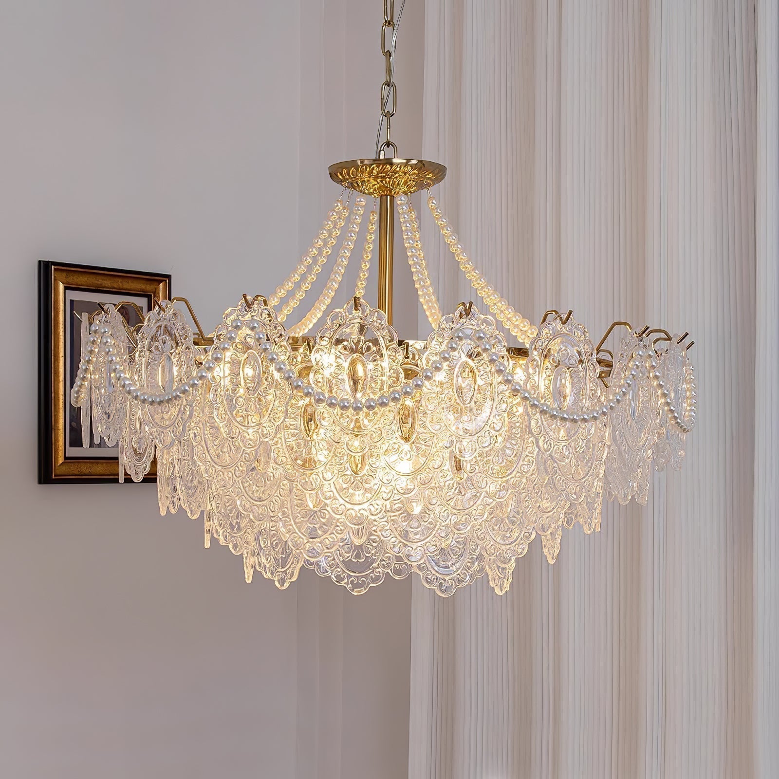 Lustra Lustre en Perles et Verre Luxe