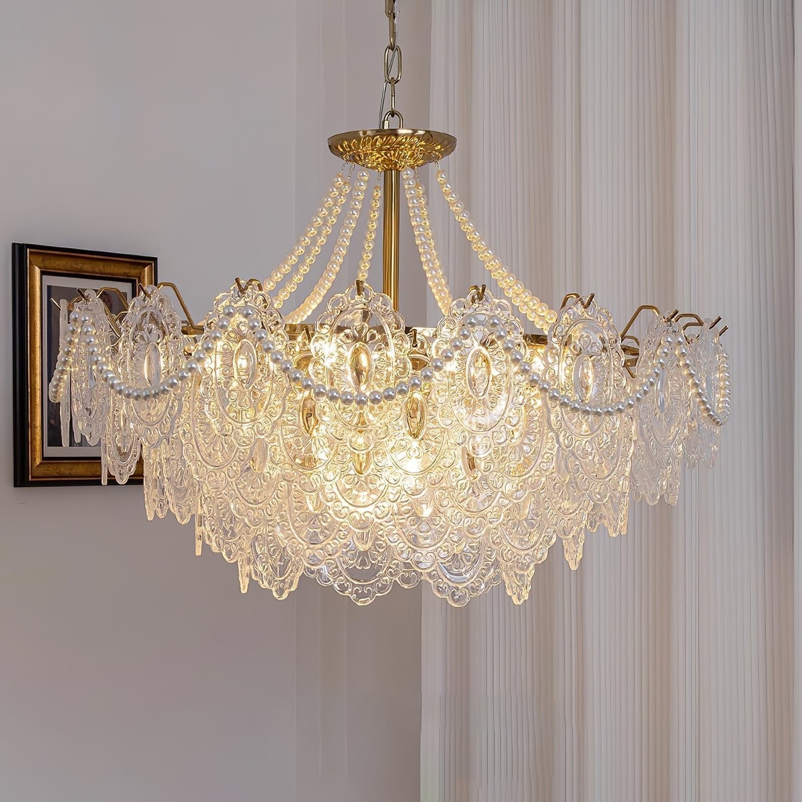 Lustra Lustre en Perles et Verre Luxe