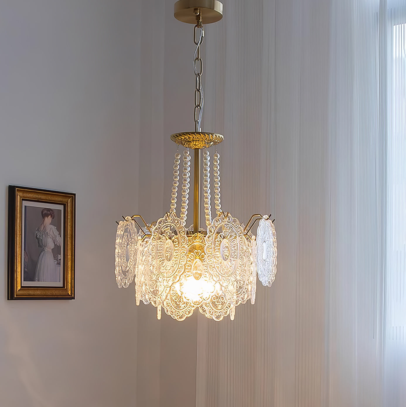 Lustra Lustre en Perles et Verre Luxe