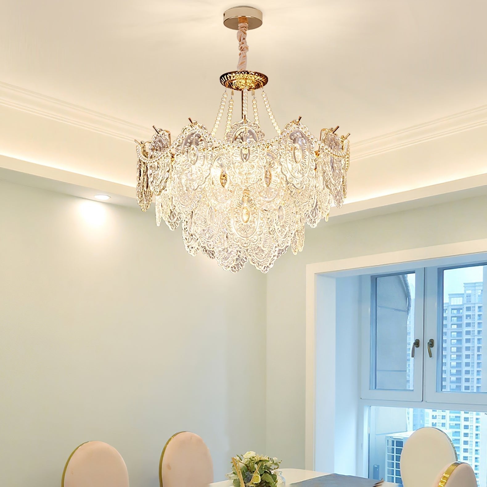 Lustra Lustre en Perles et Verre Luxe