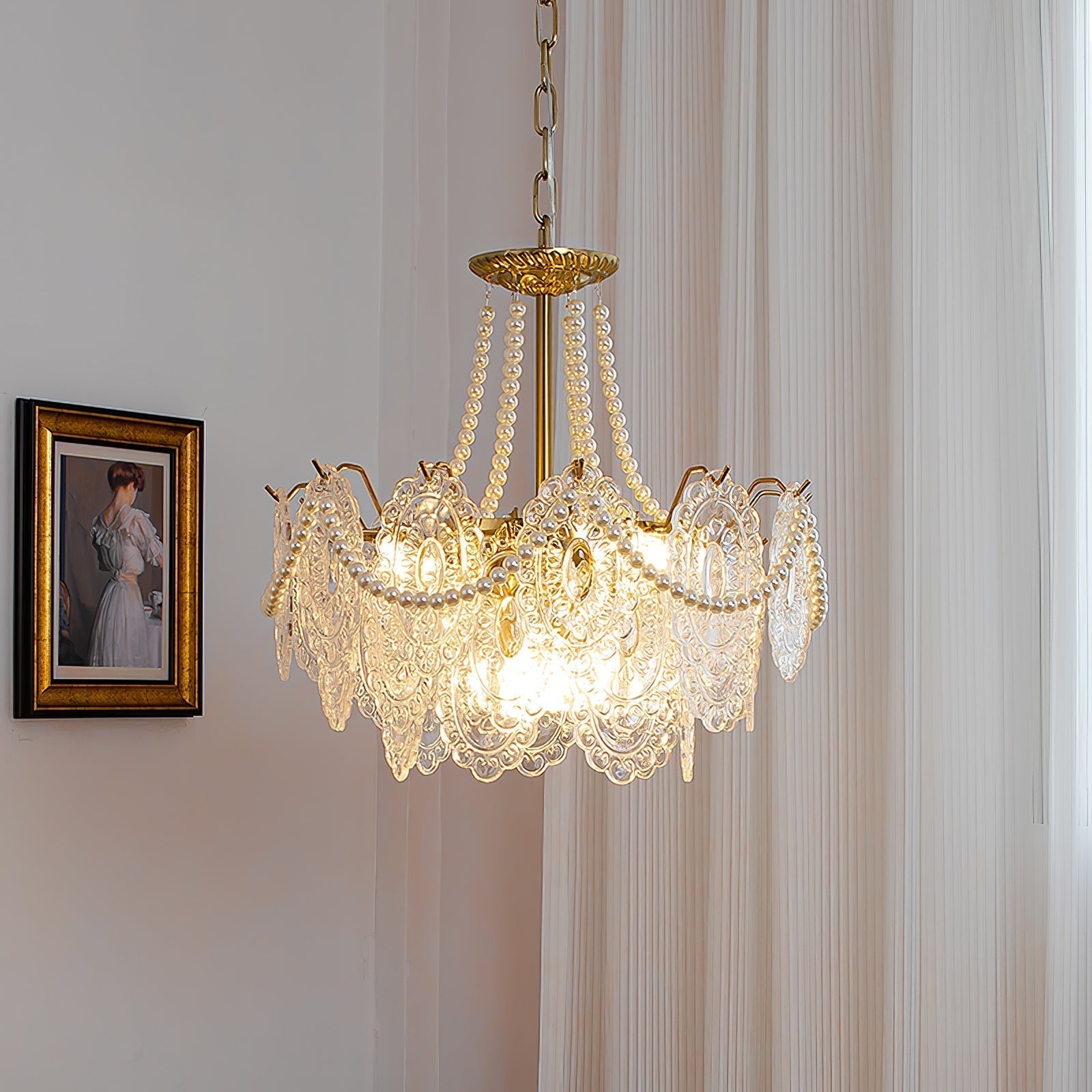 Lustra Lustre en Perles et Verre Luxe