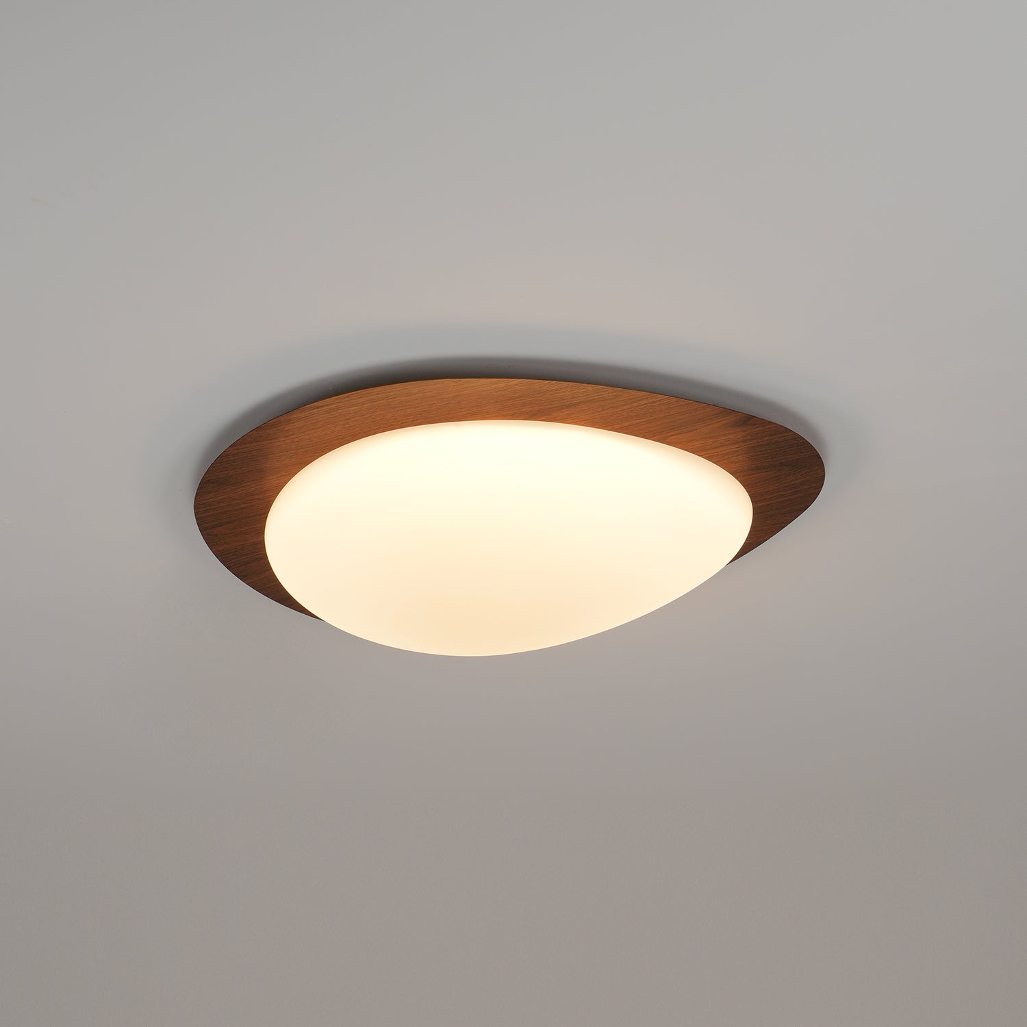 Solara Plafonnier Galet en Noyer Acrylique LED
