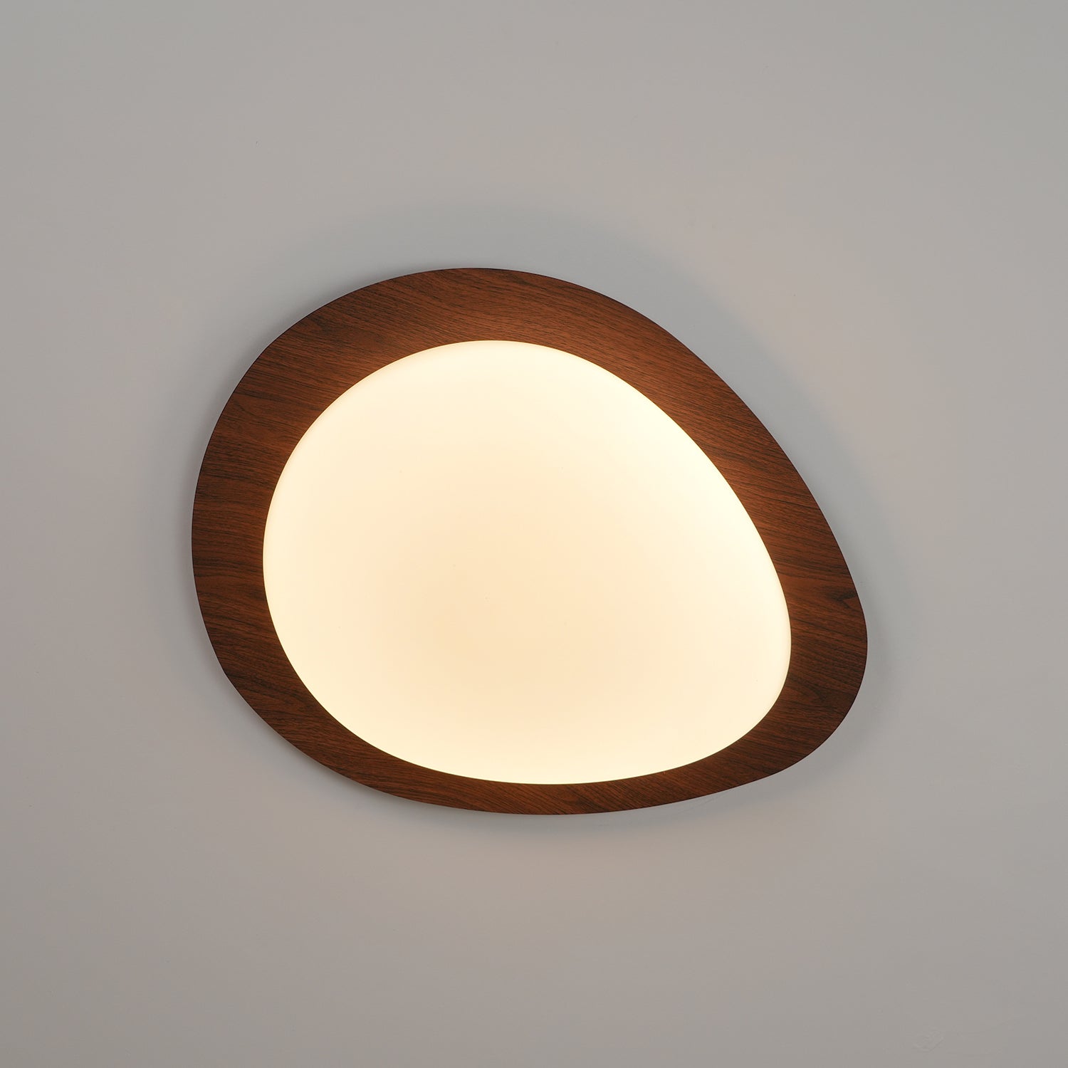 Solara Plafonnier Galet en Noyer Acrylique LED