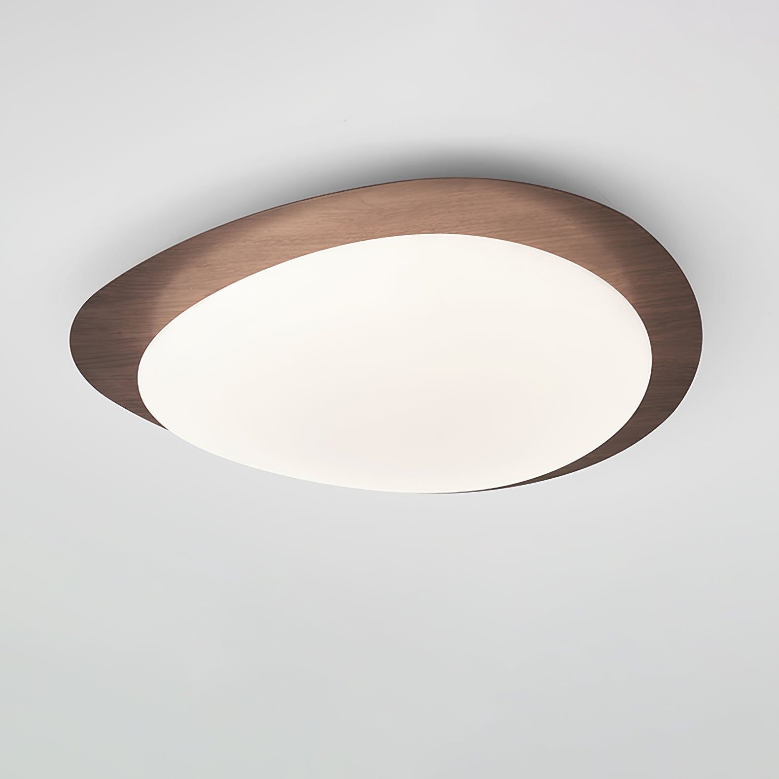 Solara Plafonnier Galet en Noyer Acrylique LED