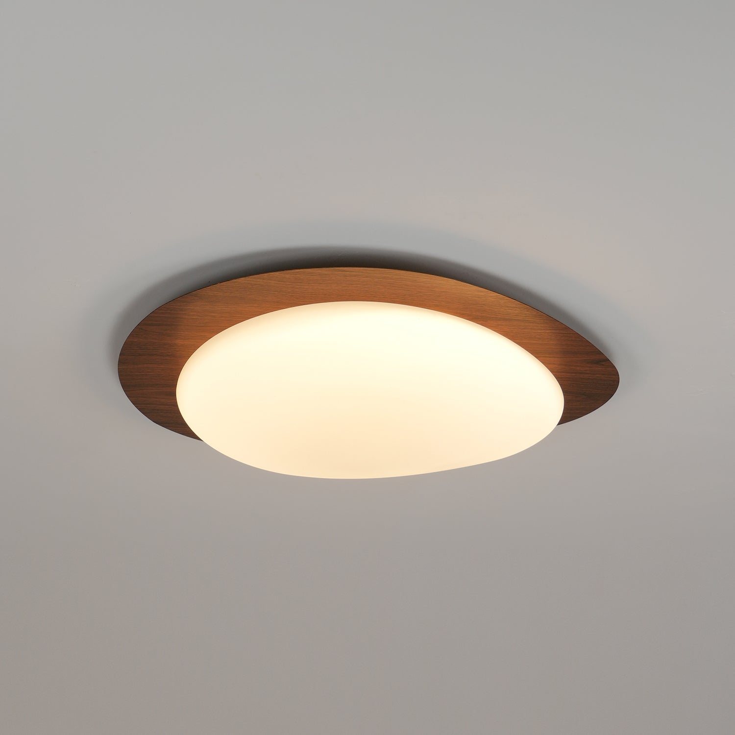Solara Plafonnier Galet en Noyer Acrylique LED