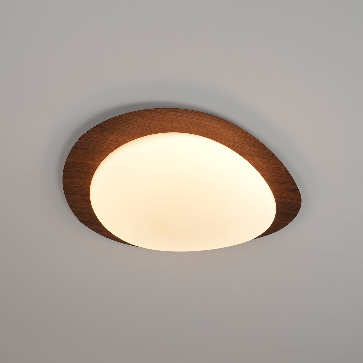 Solara Plafonnier Galet en Noyer Acrylique LED