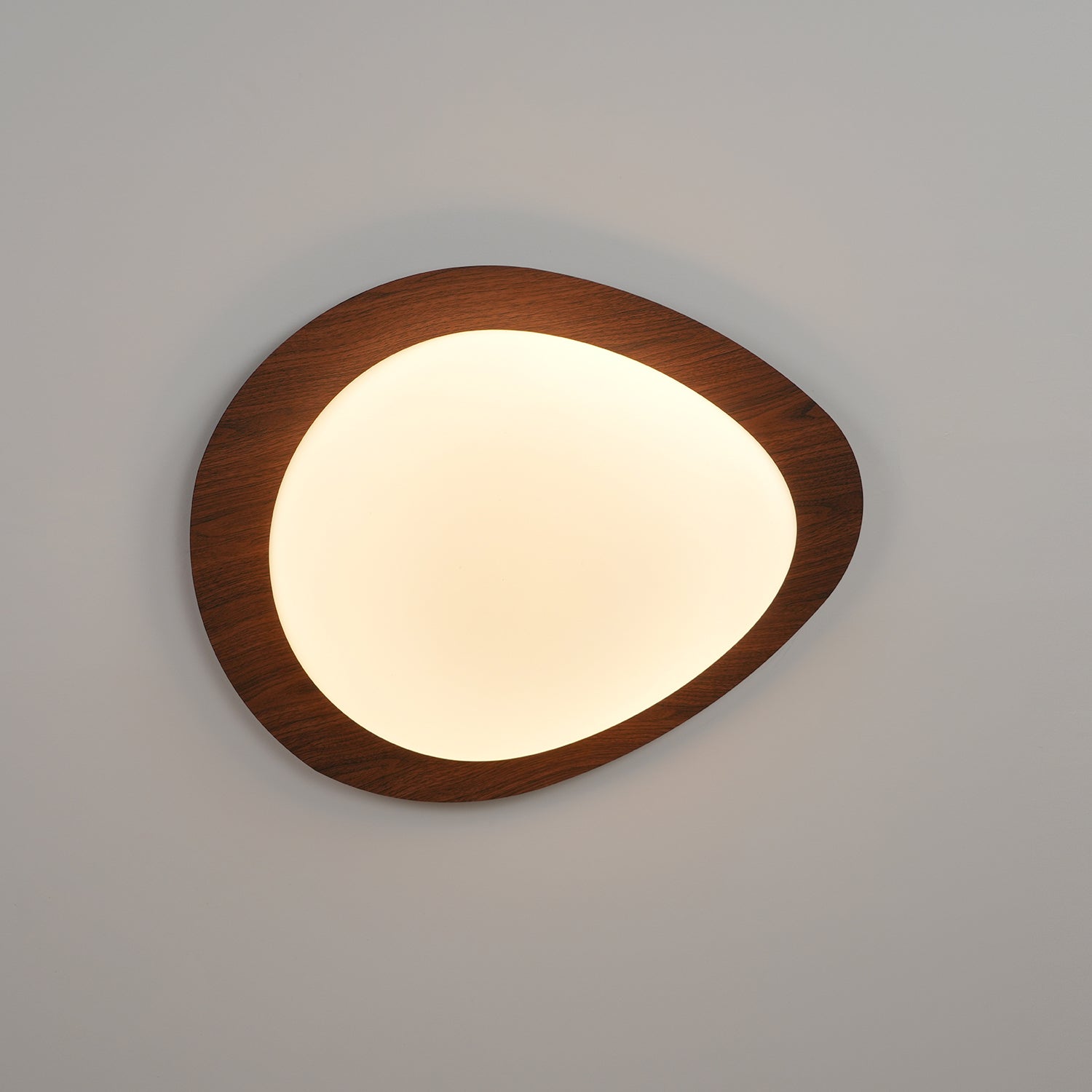 Solara Plafonnier Galet en Noyer Acrylique LED