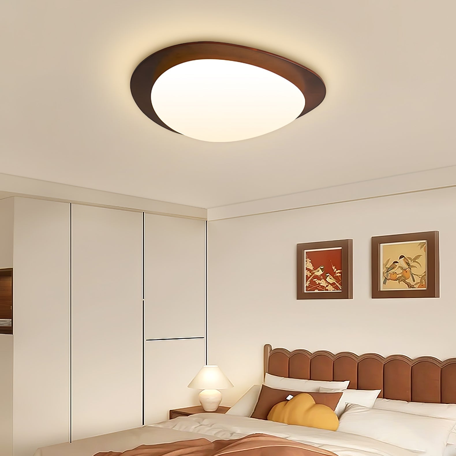 Lustra Ceiling Light Wooden Walnut Pebble