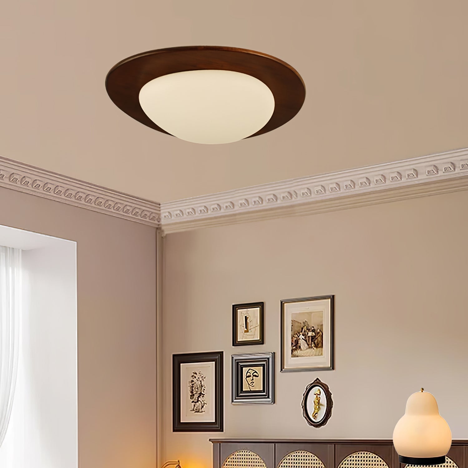 Lustra Ceiling Light Wooden Walnut Pebble