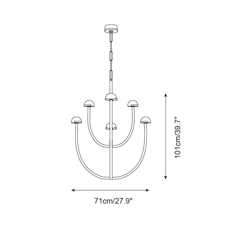 Pedra Lustre Arc Minimaliste Géométrique