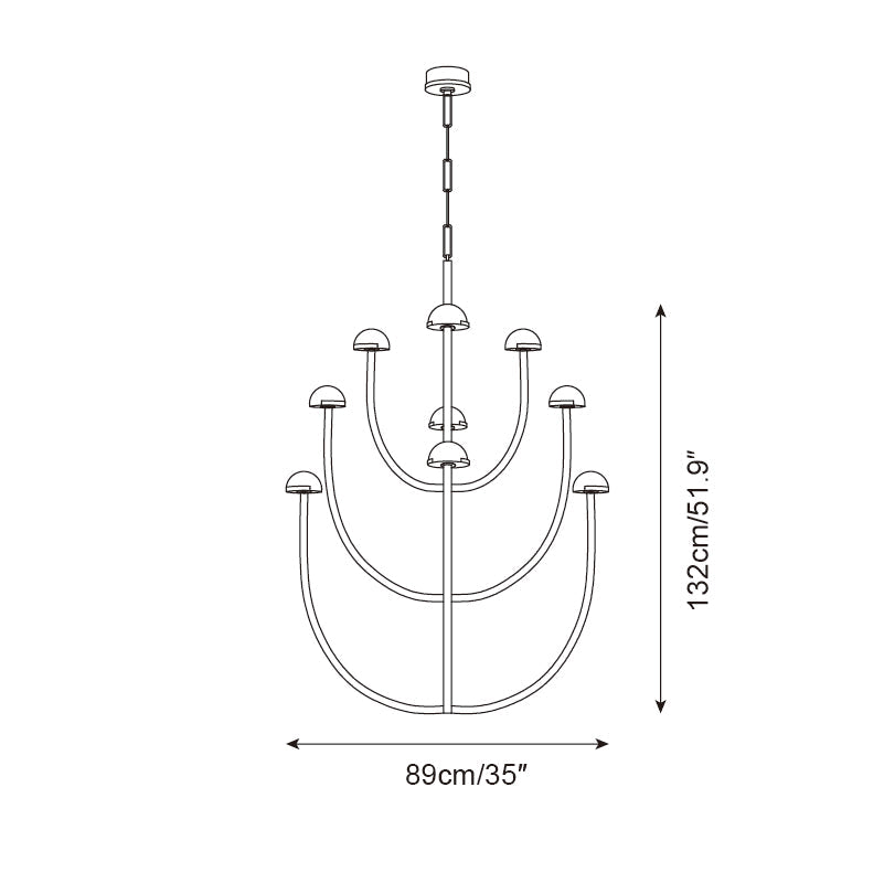 Pedra Lustre Arc Minimaliste Géométrique