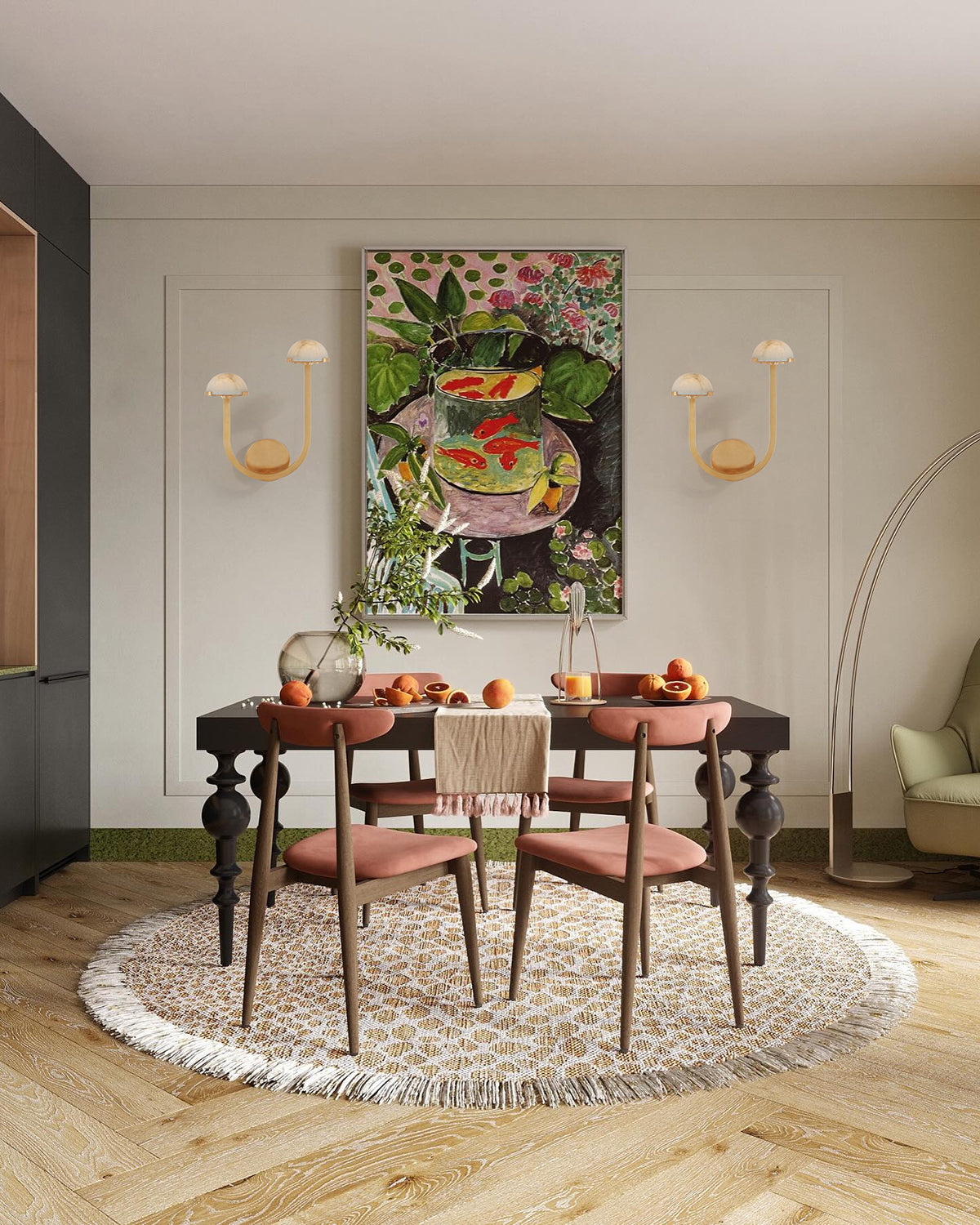 Luste Applique Murale Asymétrique en Albâtre