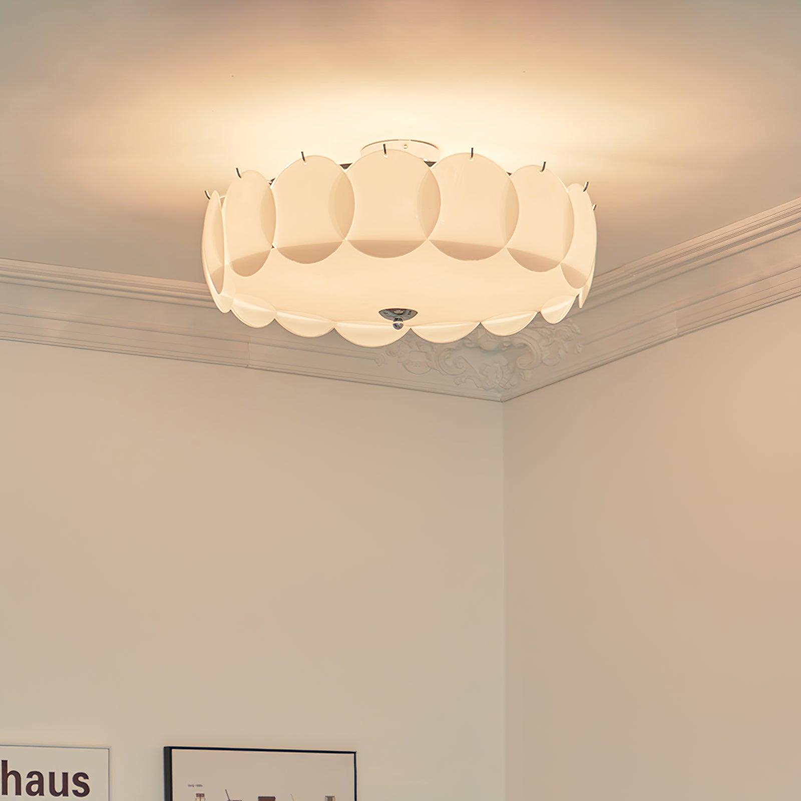 Solara Lumière de Plafond en Verre Ondulé Glamour