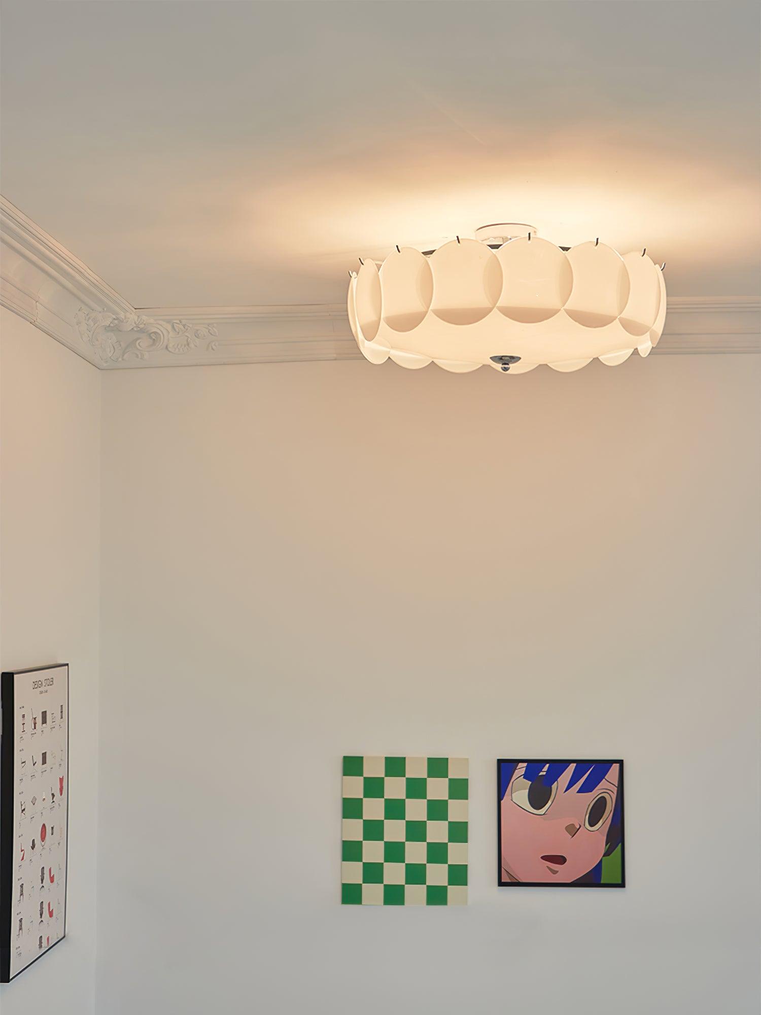 Solara Lumière de Plafond en Verre Ondulé Glamour