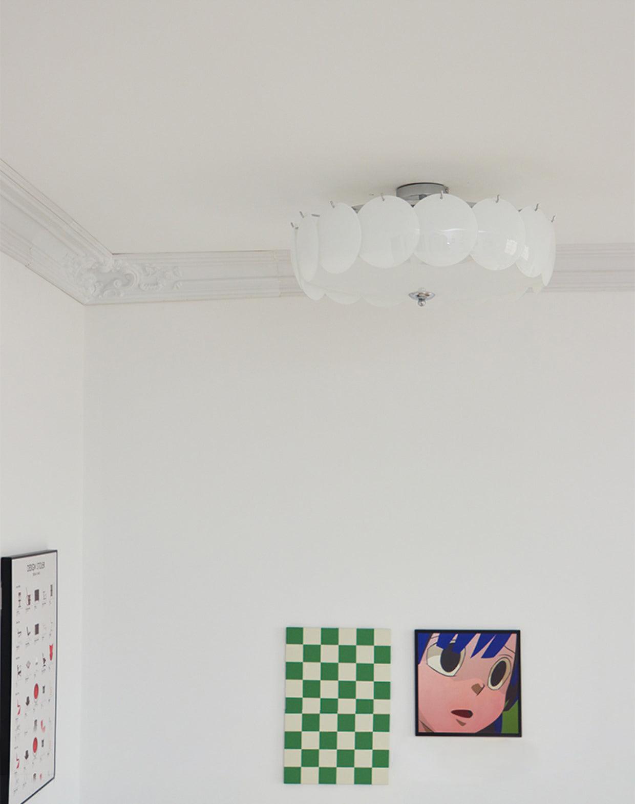 Solara Lumière de Plafond en Verre Ondulé Glamour