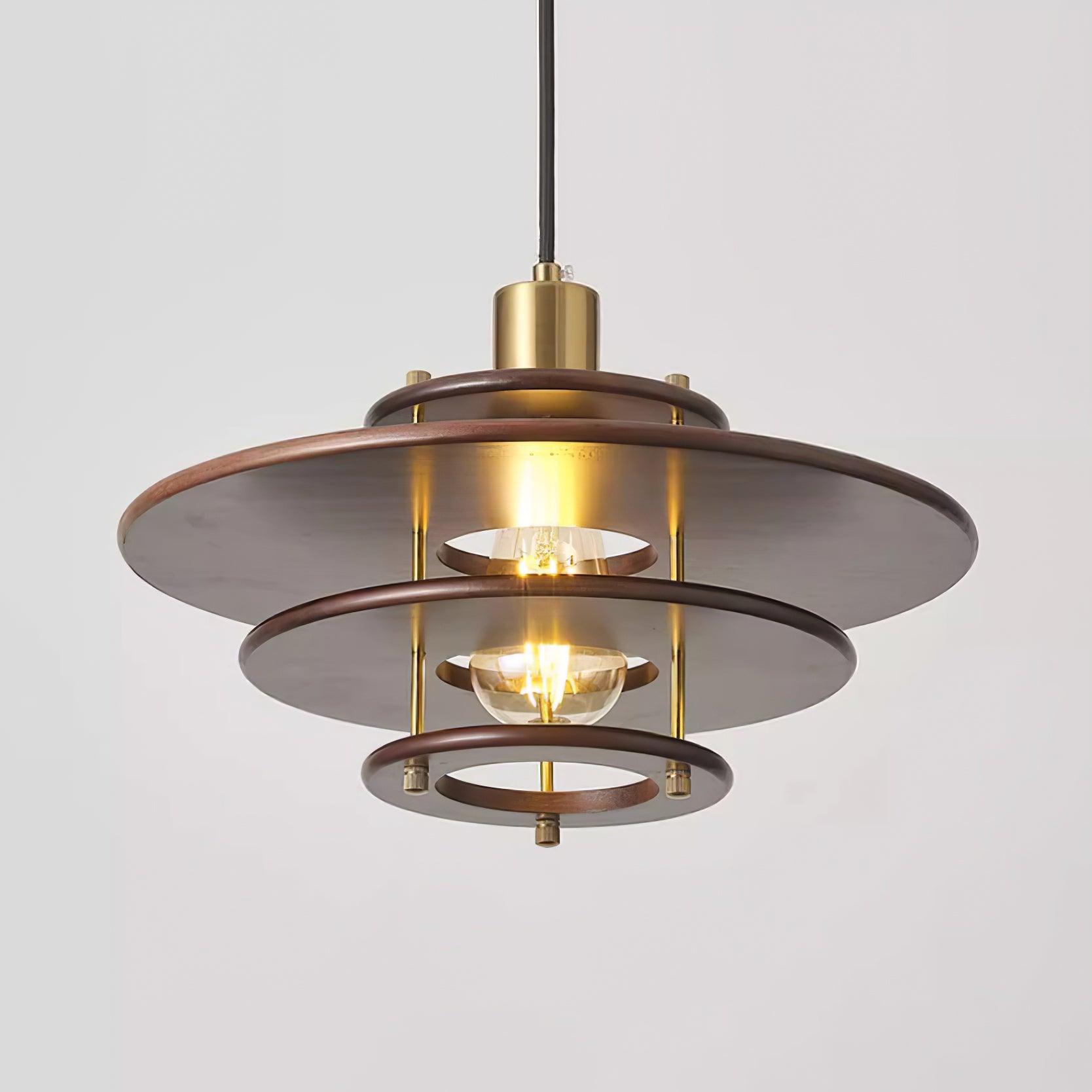 Pendel Suspension Bois Stratifié Laiton Moderne