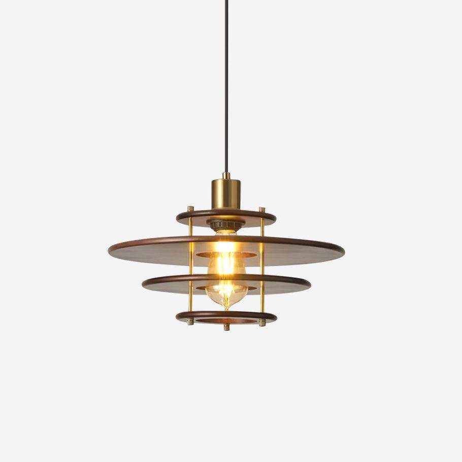 Pendel Suspension Bois Stratifié Laiton Moderne