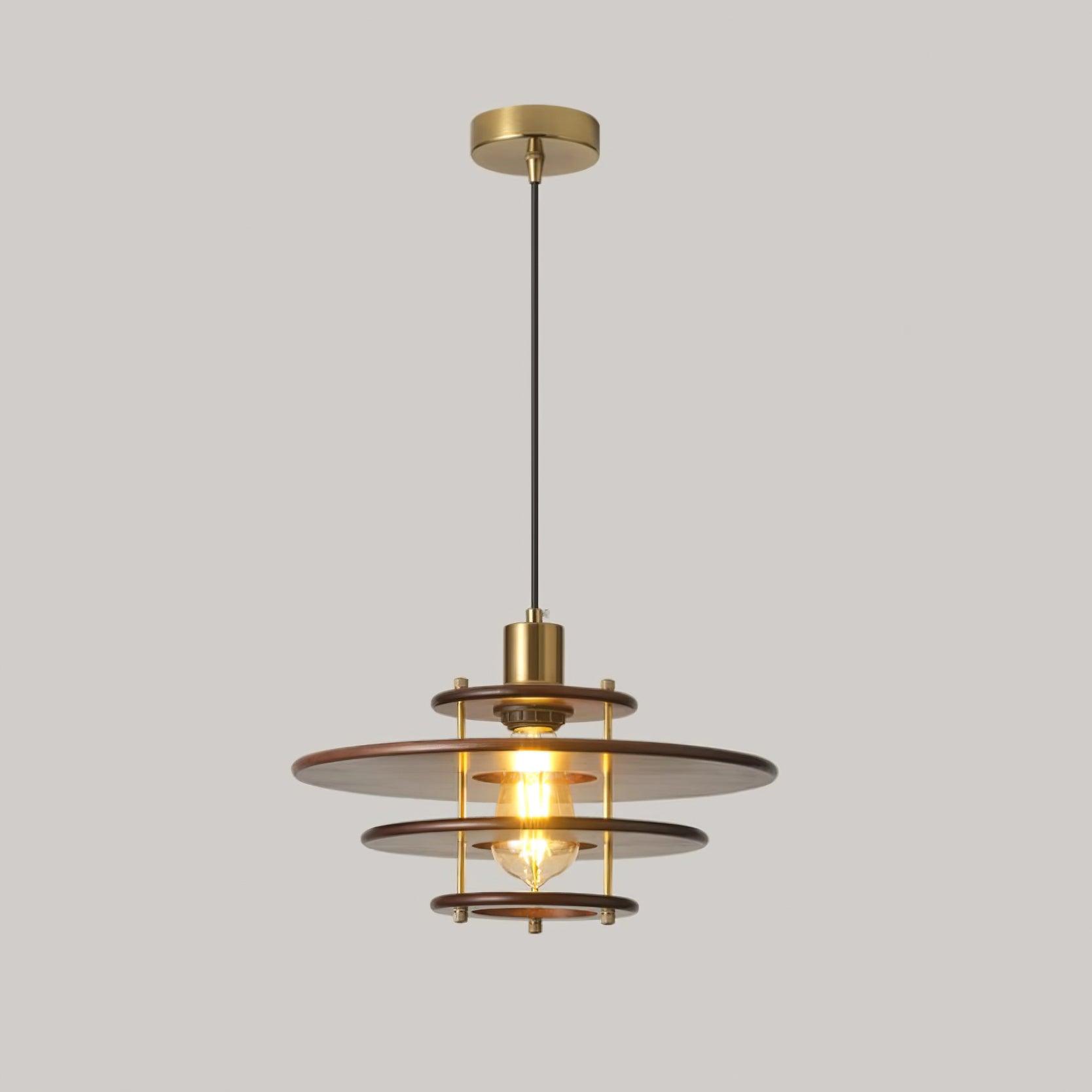 Pendel Suspension Bois Stratifié Laiton Moderne