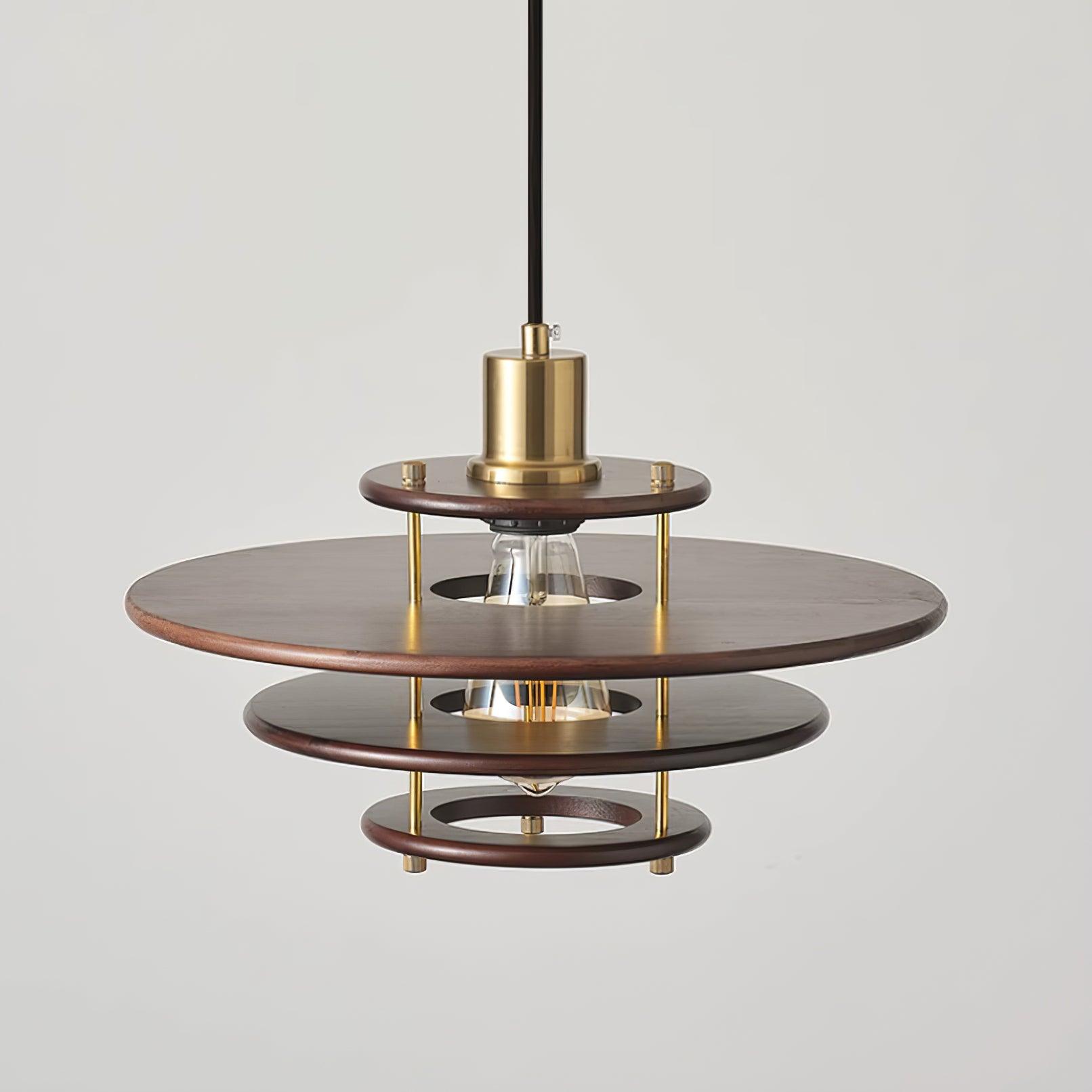 Pendel Suspension Bois Stratifié Laiton Moderne