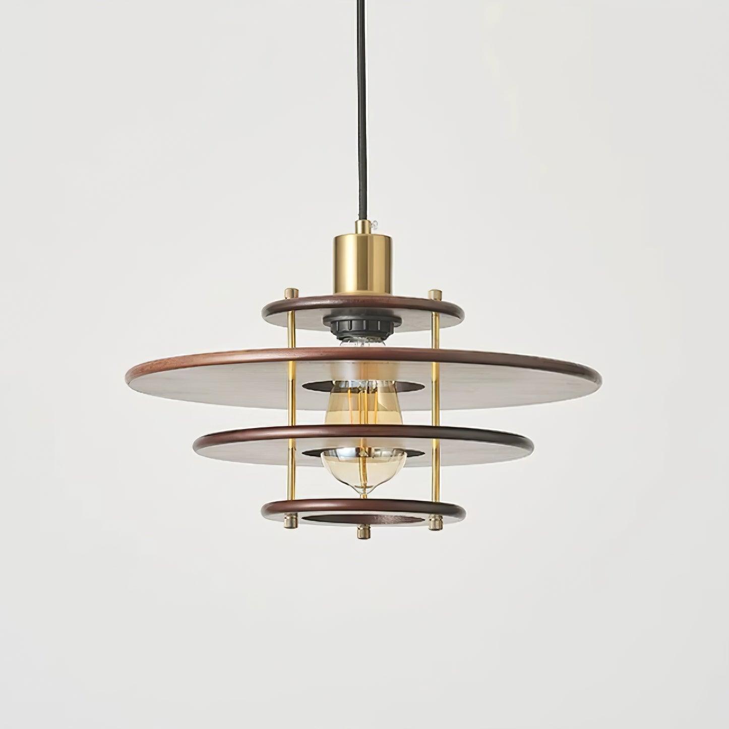 Pendel Suspension Bois Stratifié Laiton Moderne
