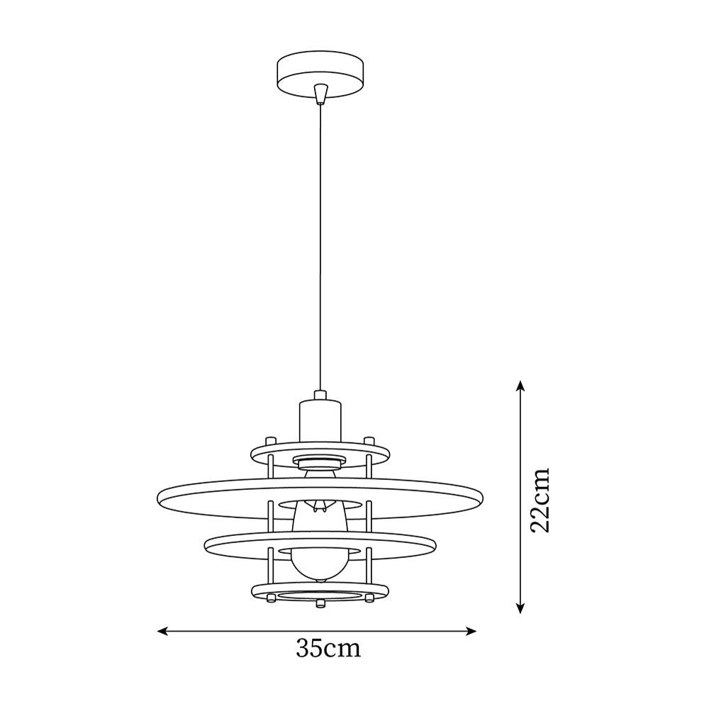 Pendel Suspension Bois Stratifié Laiton Moderne