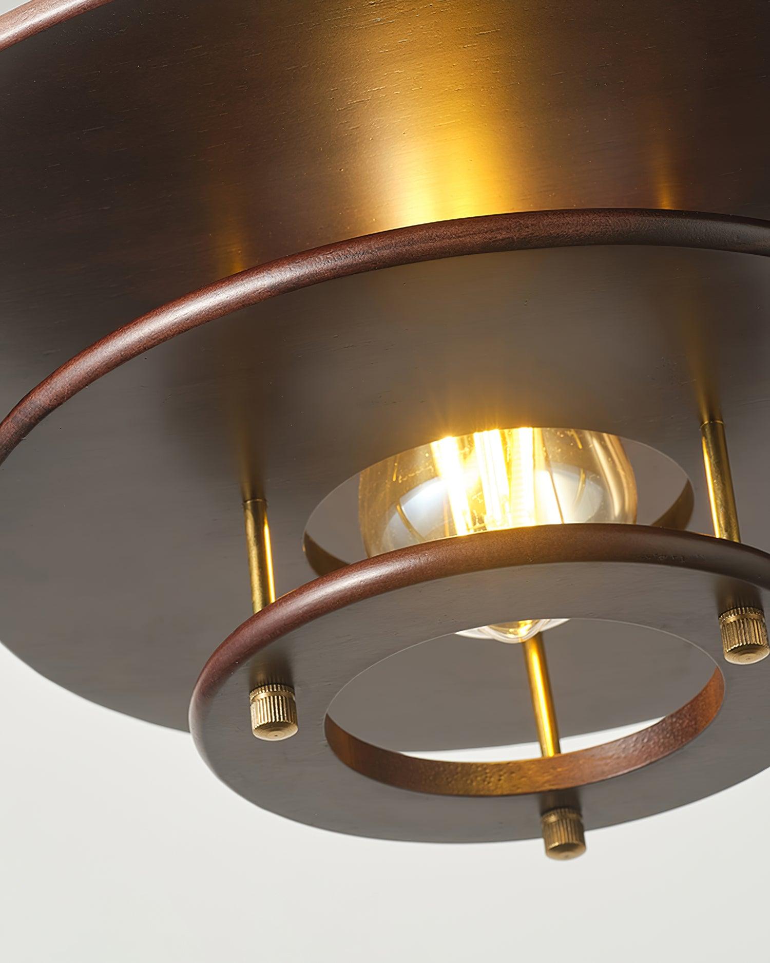 Pendel Suspension Bois Stratifié Laiton Moderne