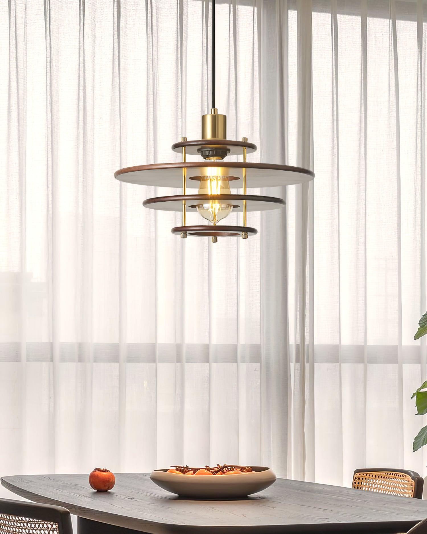 Pendel Suspension Bois Stratifié Laiton Moderne