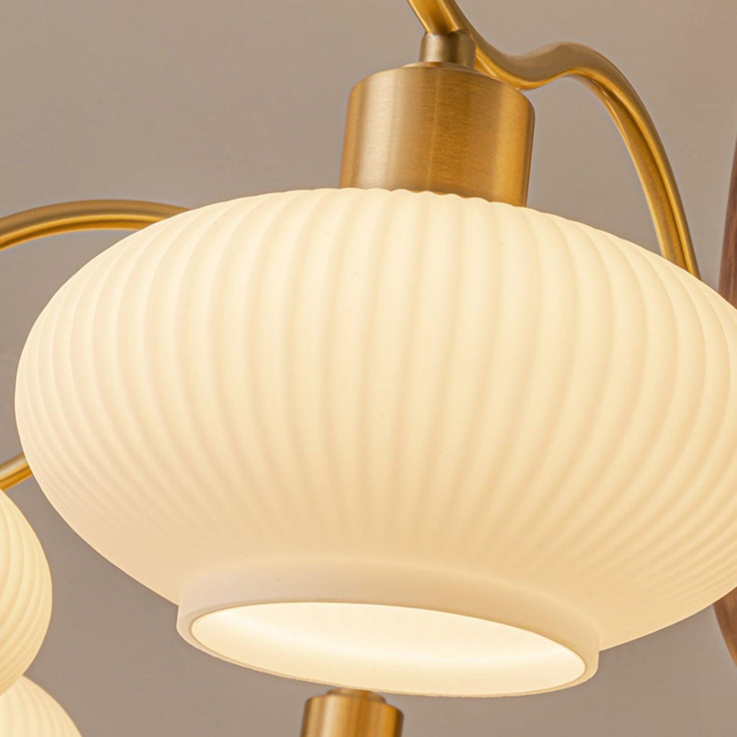 Cavien Lustre en Laiton et Noyer