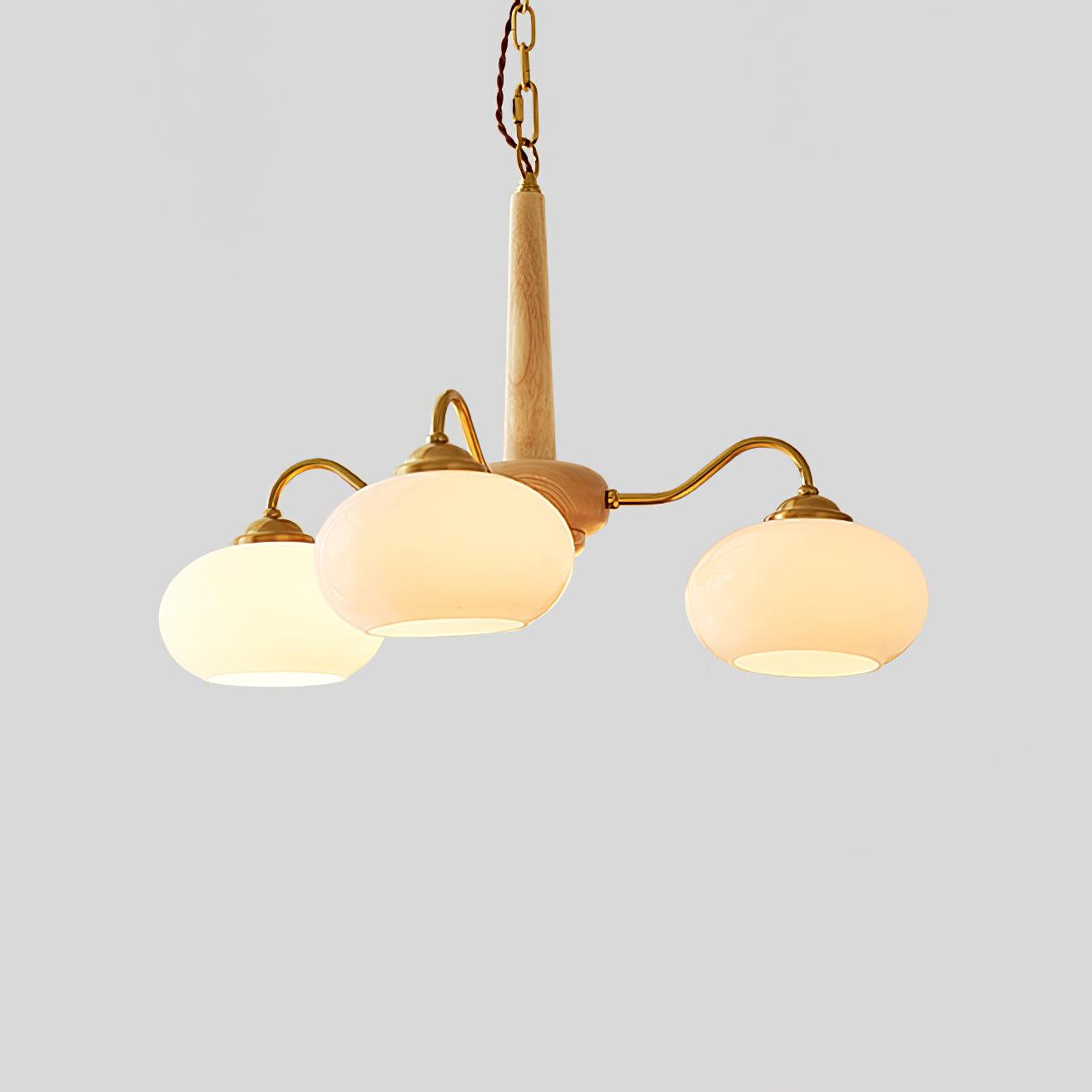 Lustra Suspension Persimmon Laiton et Verre Élégante