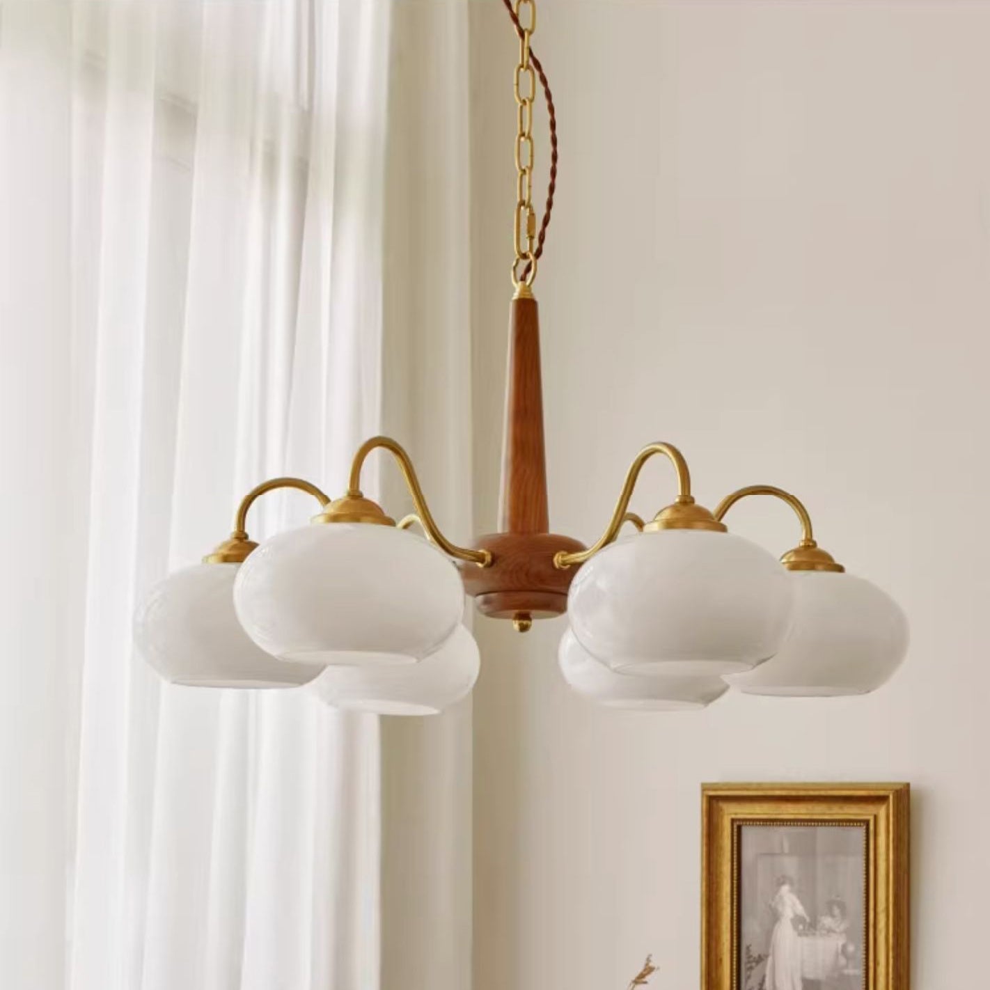 Elmiror Premium Nordic Art Wood Glass Lustre