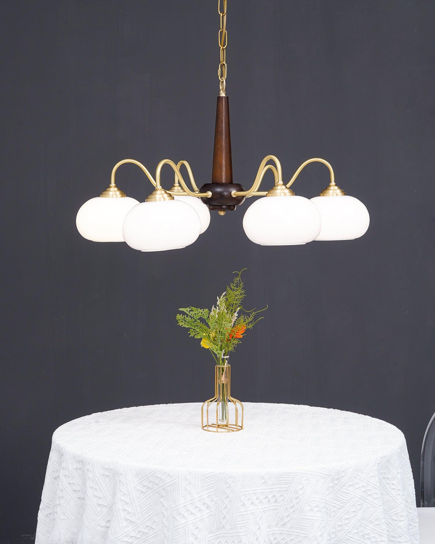 Lustra Suspension Persimmon Laiton et Verre Élégante