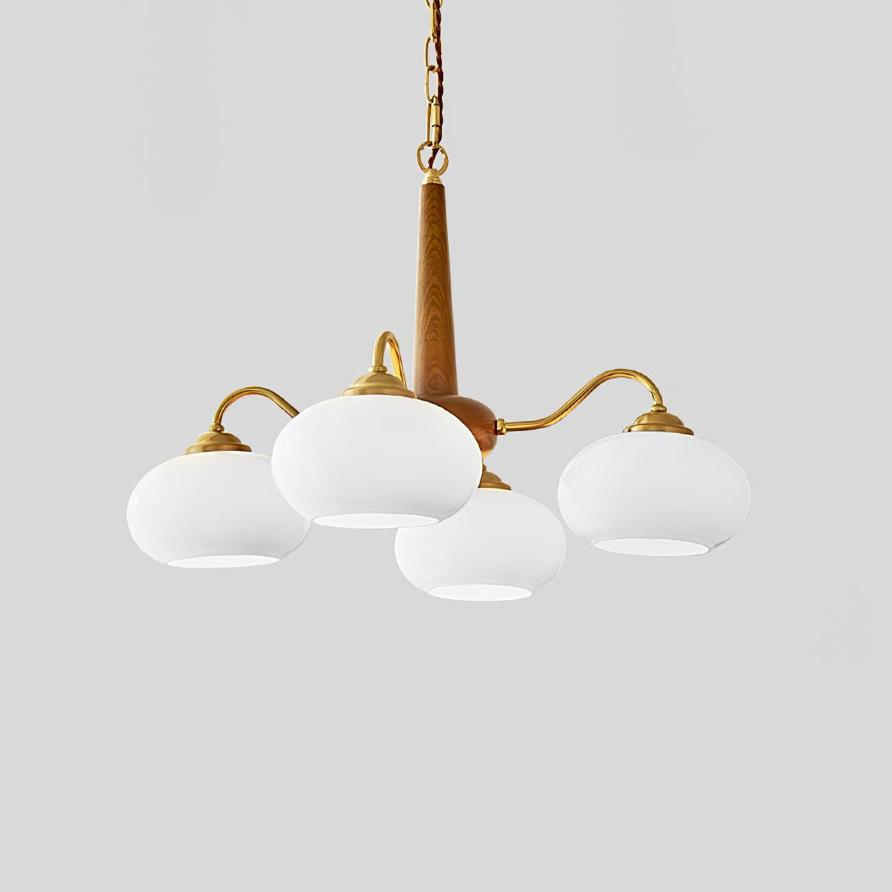 Lustra Suspension Persimmon Laiton et Verre Élégante