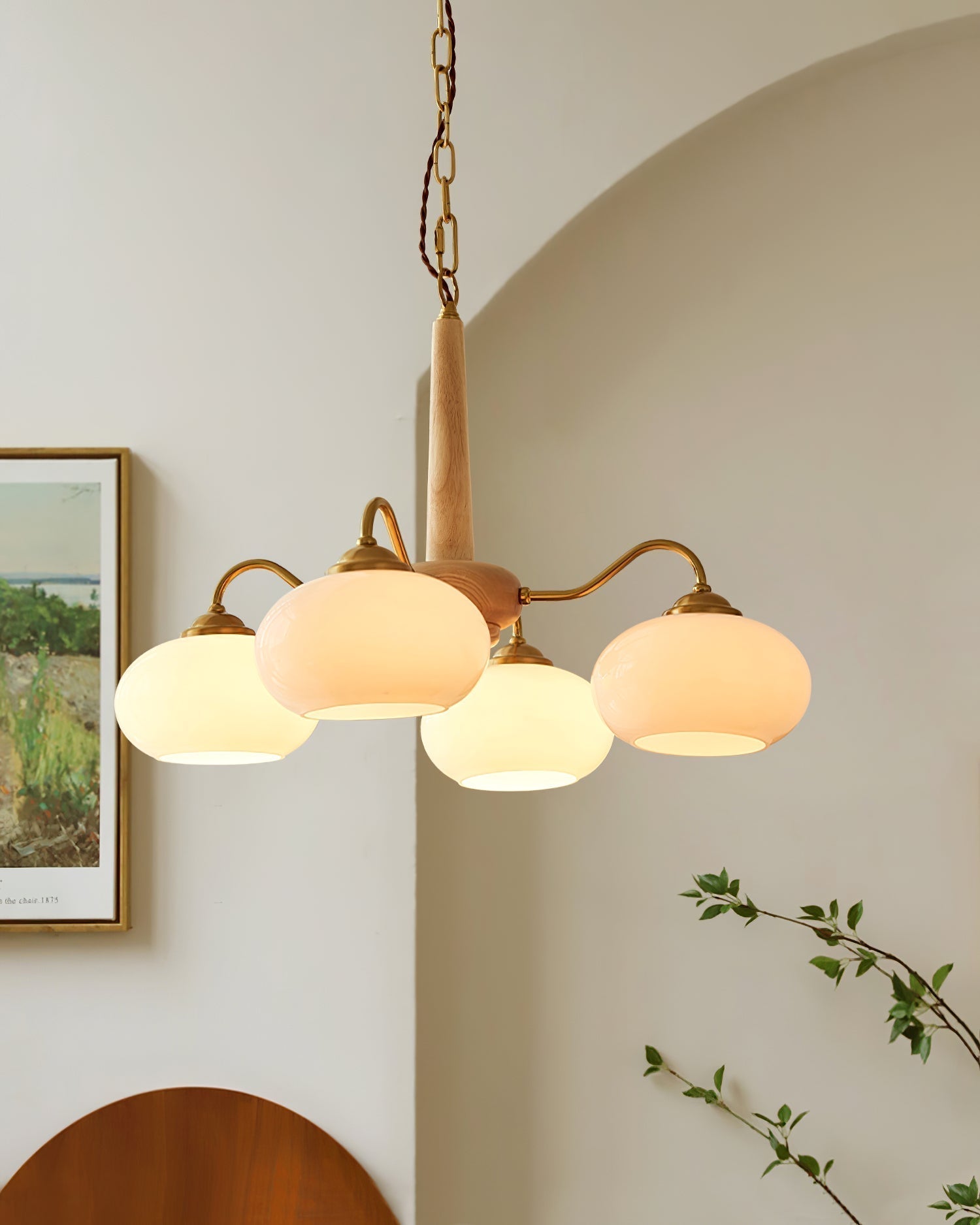 Elmiror Premium Nordic Art Wood Glass Lustre