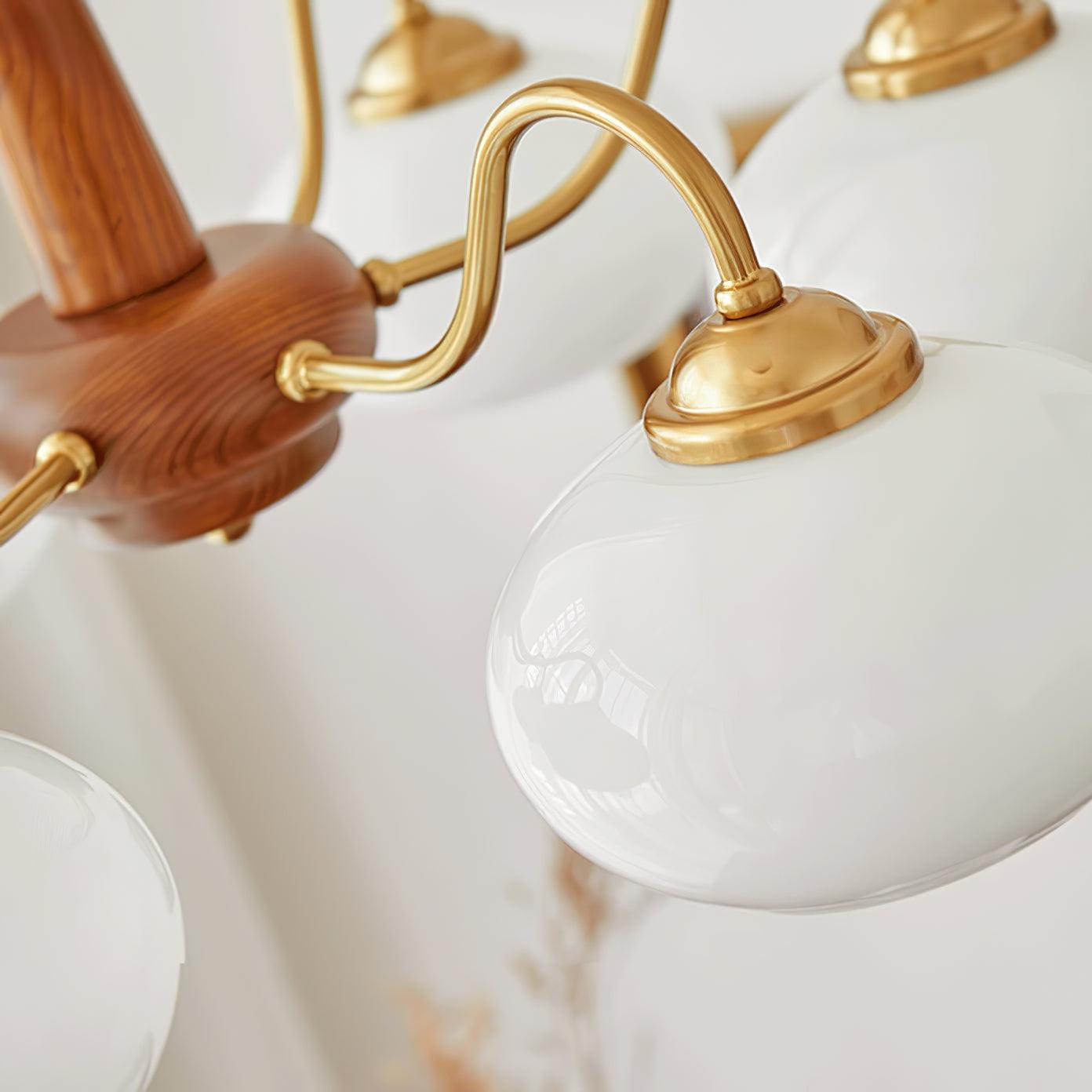 Lustra Suspension Persimmon Laiton et Verre Élégante