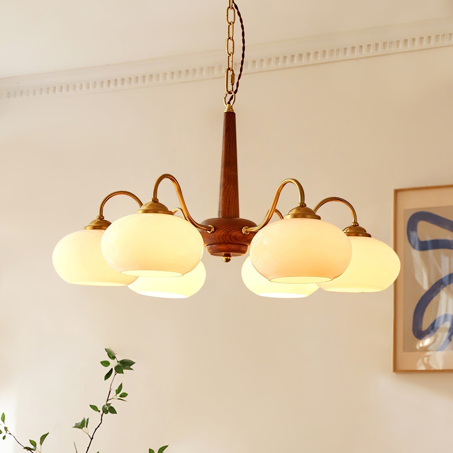 Elmiror Premium Nordic Art Wood Glass Lustre