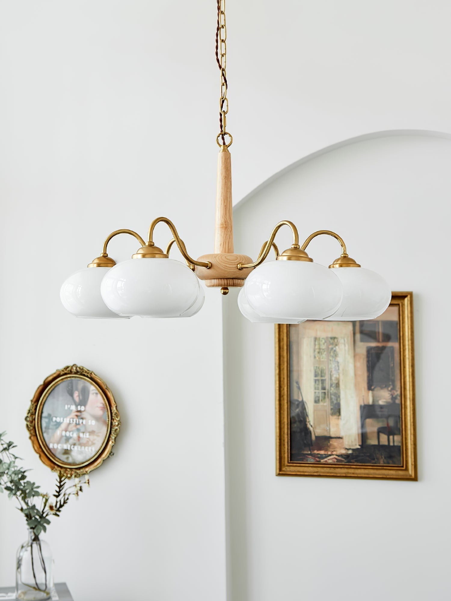 Elmiror Premium Nordic Art Wood Glass Lustre