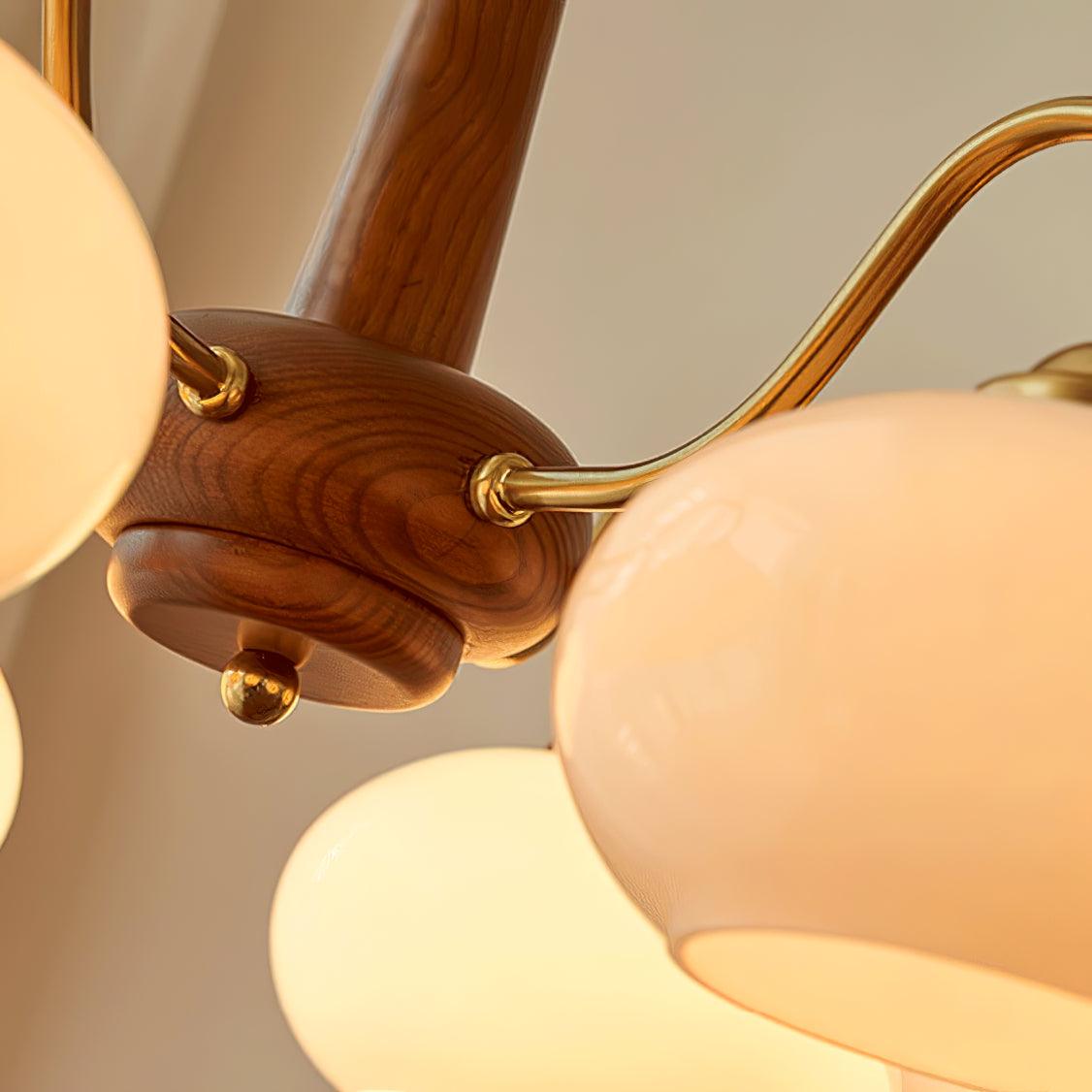 Lustra Suspension Persimmon Laiton et Verre Élégante