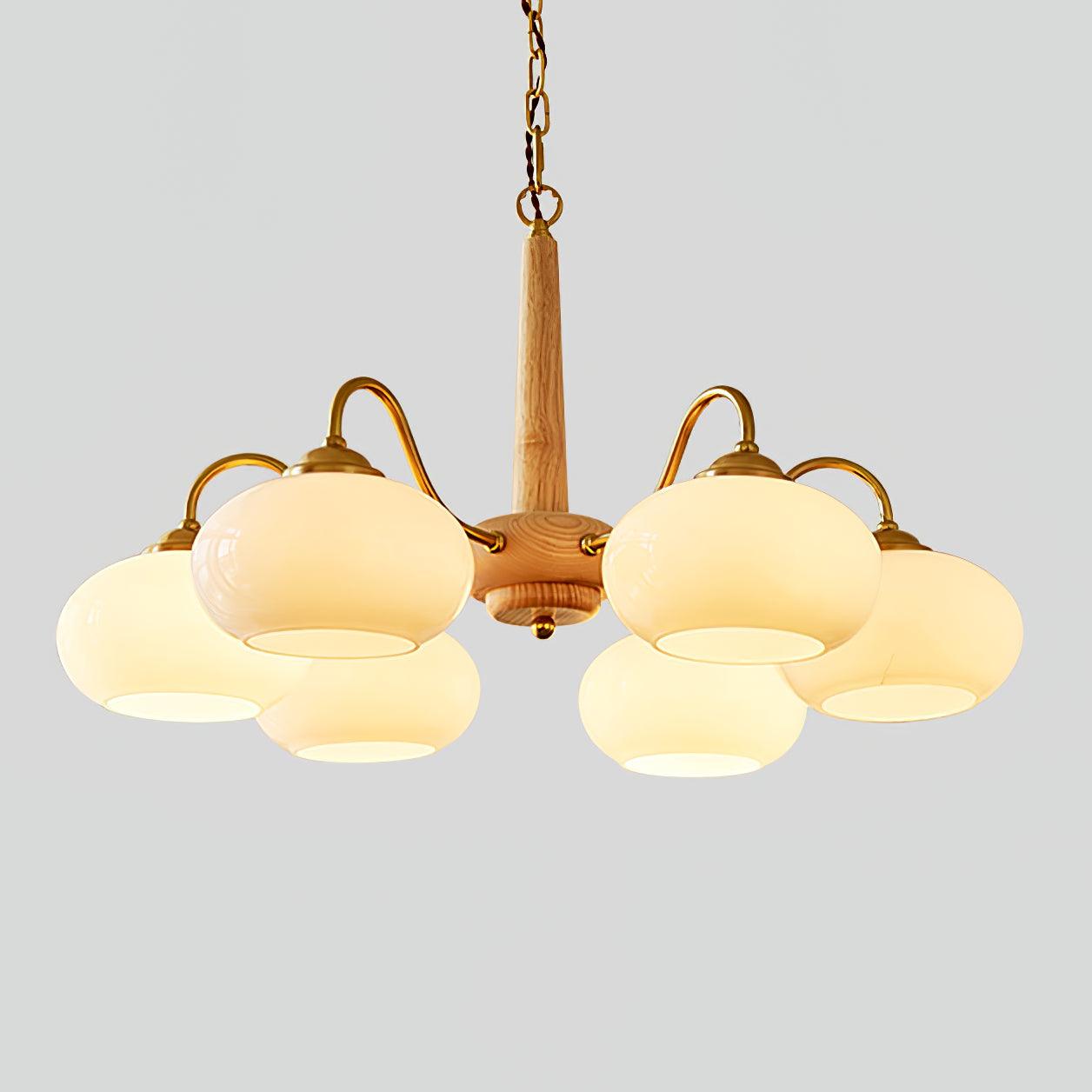 Lustra Suspension Persimmon Laiton et Verre Élégante