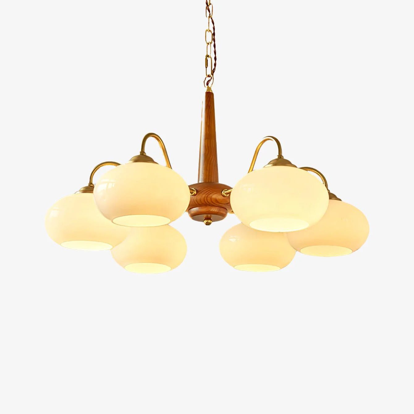 Lustra Suspension Persimmon Laiton et Verre Élégante