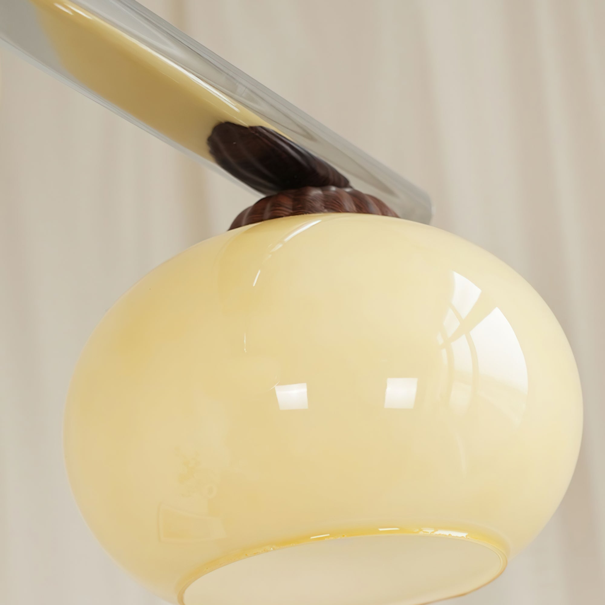 Lustra Lustre Linéaire Verre Kaki Abat-Jour
