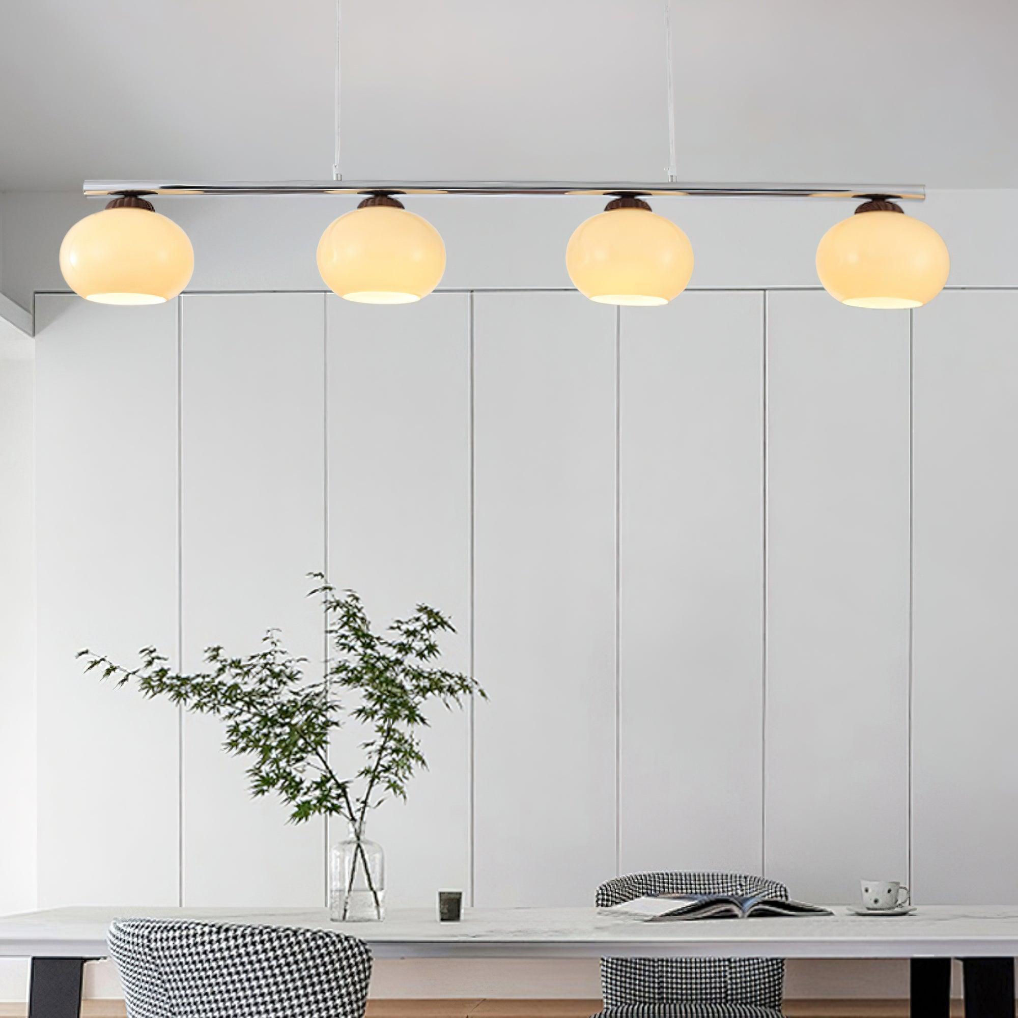 Lustra Lustre Linéaire Verre Kaki Abat-Jour