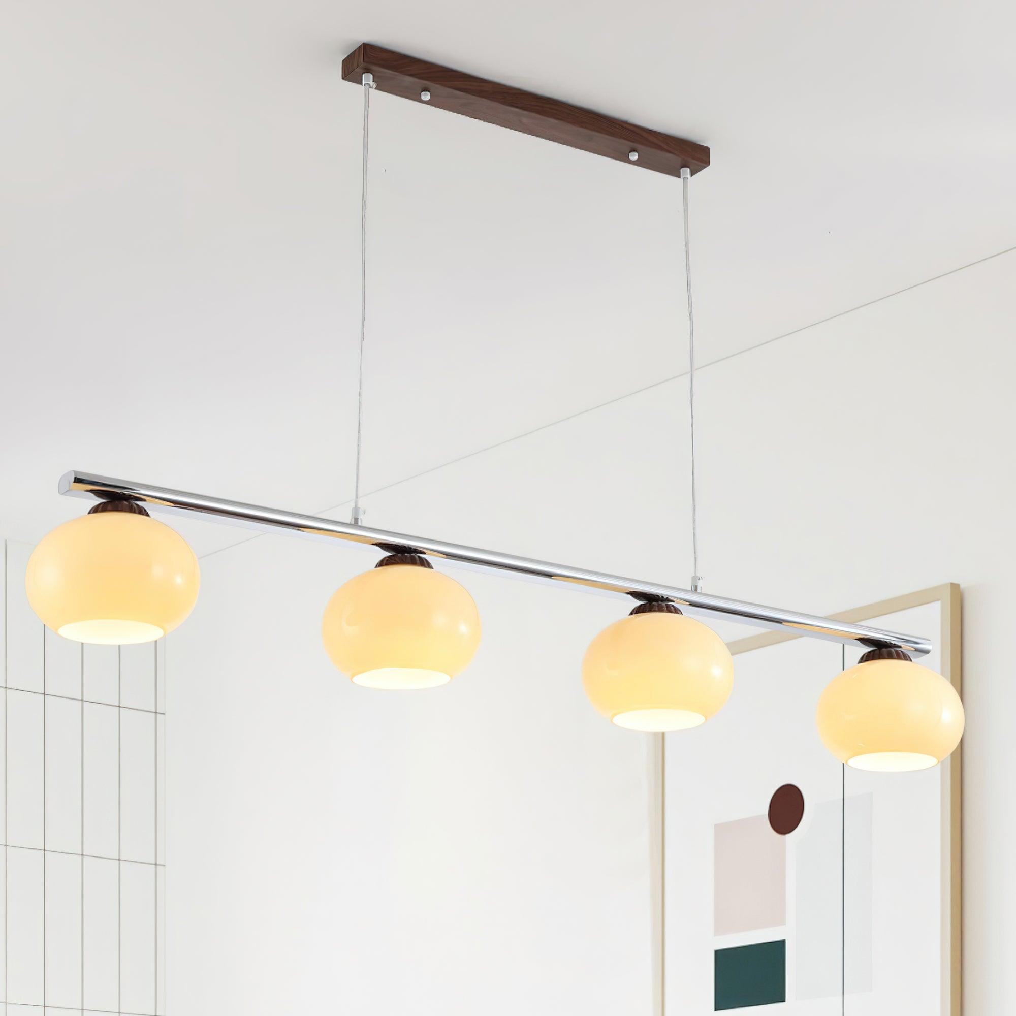 Lustra Lustre Linéaire Verre Kaki Abat-Jour