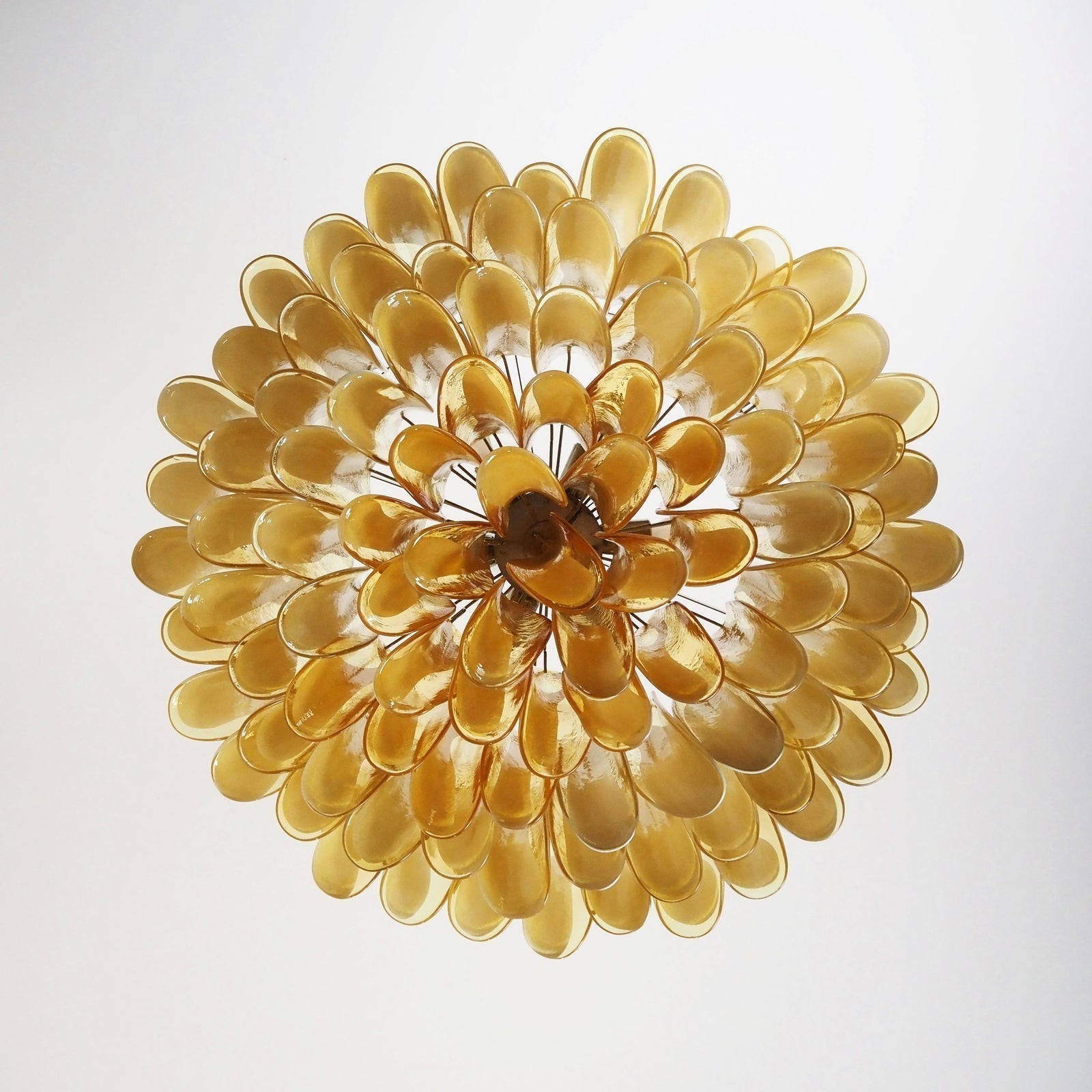 Aurora Lustre Ambre Verre Murano Pétale Élégant
